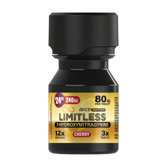 Limitless 7-Hydroxymitragynine 240MG 3x Count Gold Edition(80MG Per Tablet)