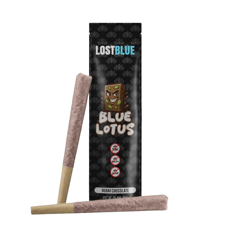 Lost Blue Blue Lotus Pre-Rolls 2ct (2g each) - Dubai Chocolate