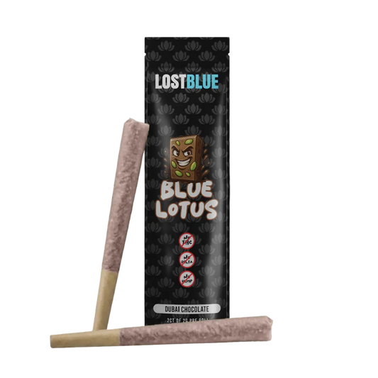 Lost Blue Blue Lotus Pre-Rolls 2ct (2g each) - Dubai Chocolate