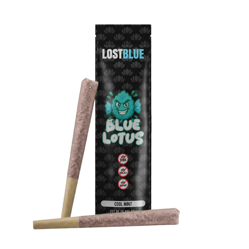Lost Blue Blue Lotus Pre-Rolls 2ct (2g each) - Cool Mint