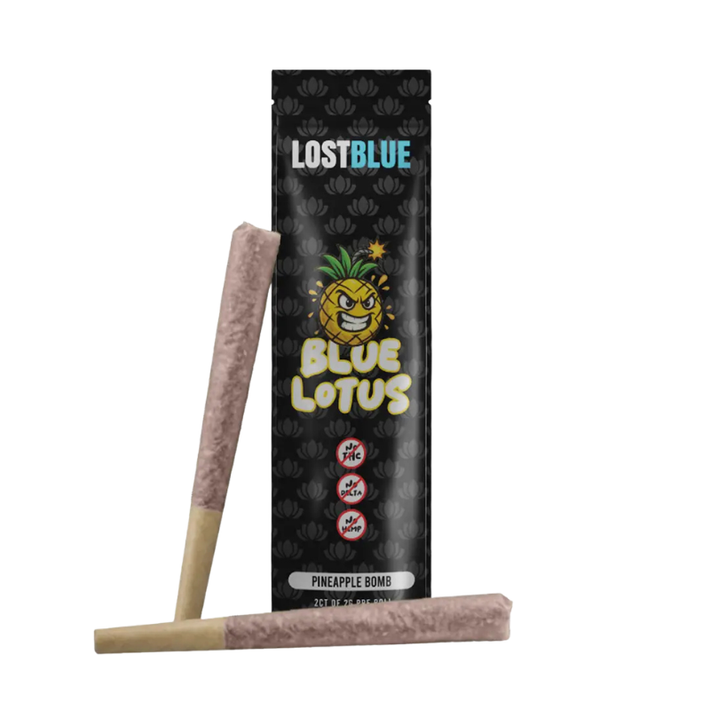 Lost Blue Blue Lotus Pre-Rolls 2ct (2g each) - Pineapple Bomb