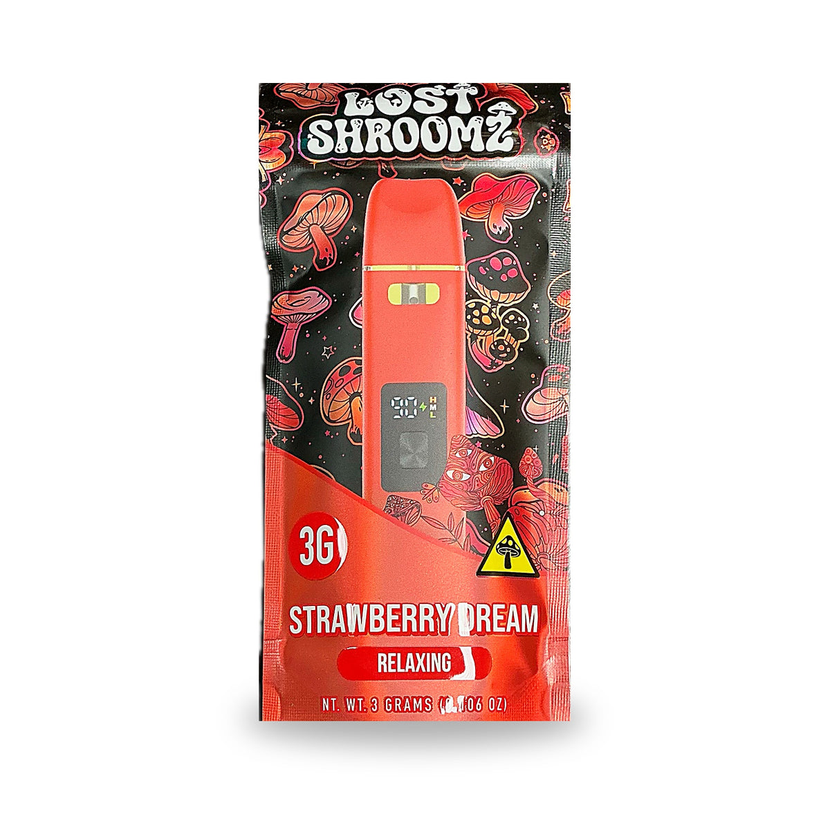 Lost Shroomz 3G mushroom disposable pouch, Strawberry Dream (Relaxing)