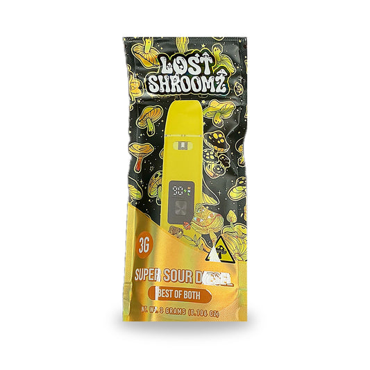Lost Shroomz 3G mushroom disposable pouch, Super Sour Diesel (Best of Both)