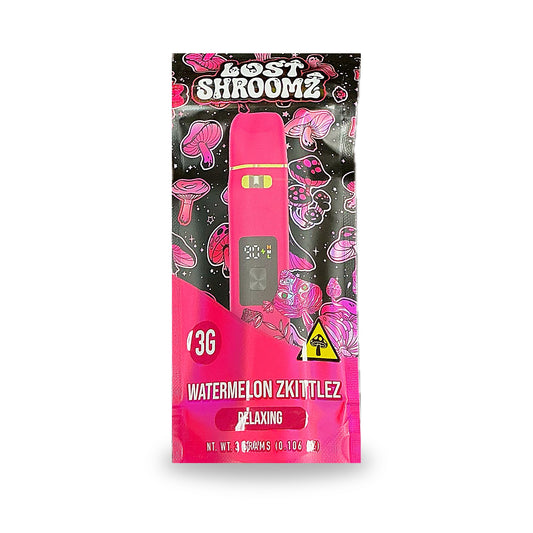 Lost Shroomz 3G mushroom disposable pouch, Watermelon Zkittlez (Relaxing)