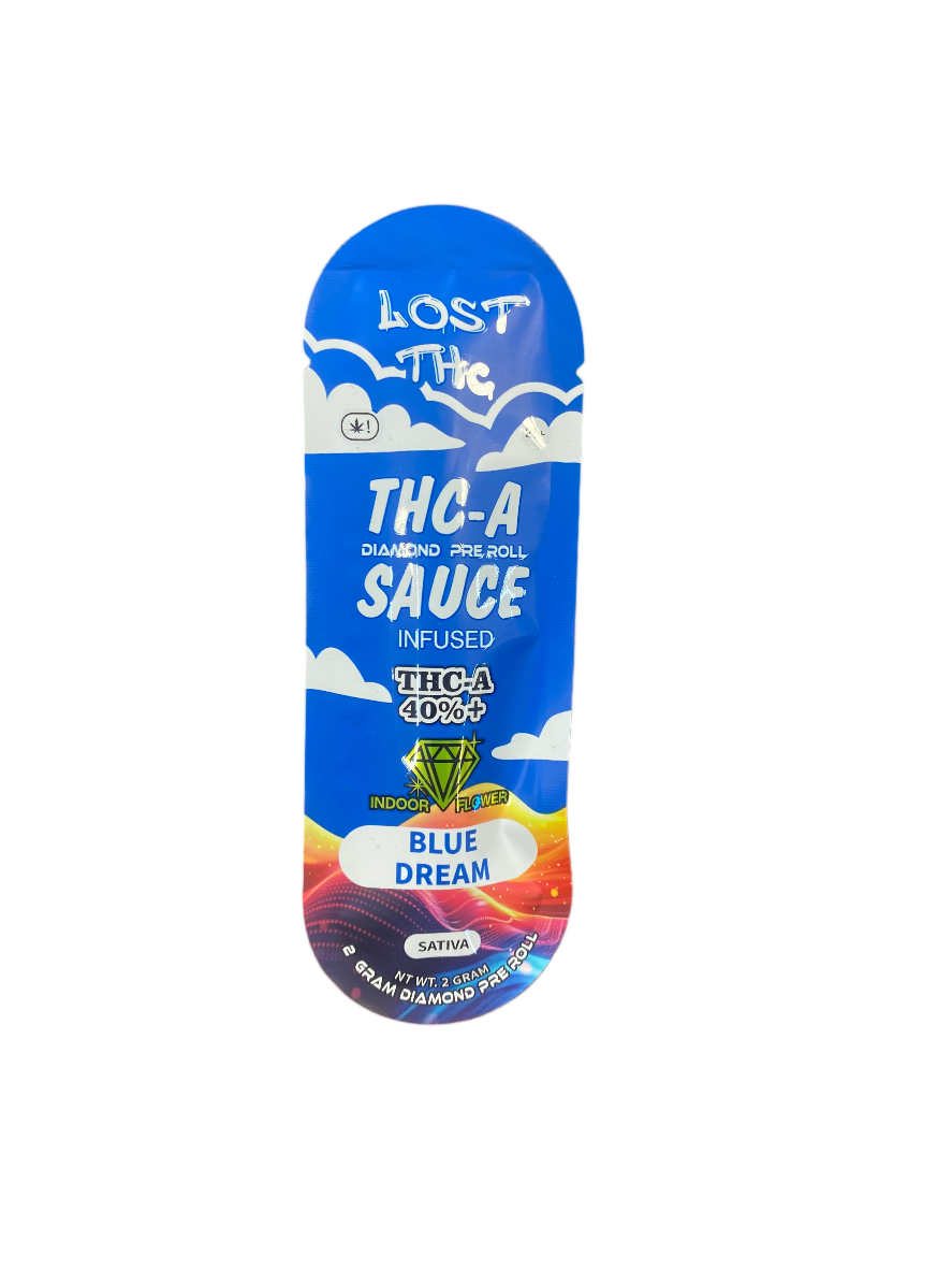 Lost THC 2G THC-A Diamond Pre Roll Sauce Infused THC-A 40%+ Indoor Flower