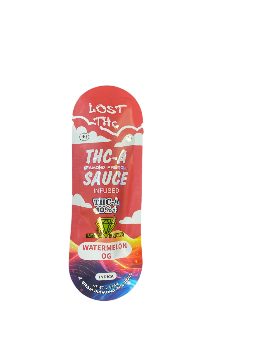 Lost THC 2G THC-A Diamond Pre Roll Sauce Infused THC-A 40%+ Indoor Flower