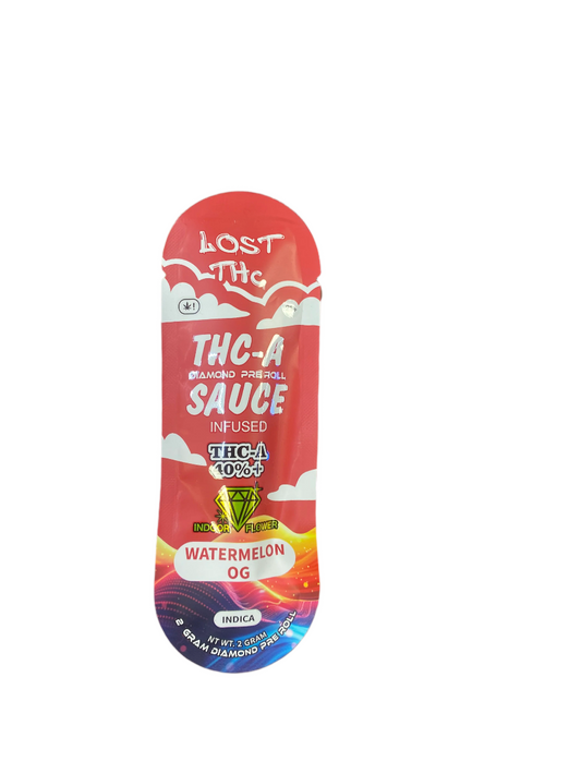 Lost THC 2G THC-A Diamond Pre Roll Sauce Infused THC-A 40%+ Indoor Flower