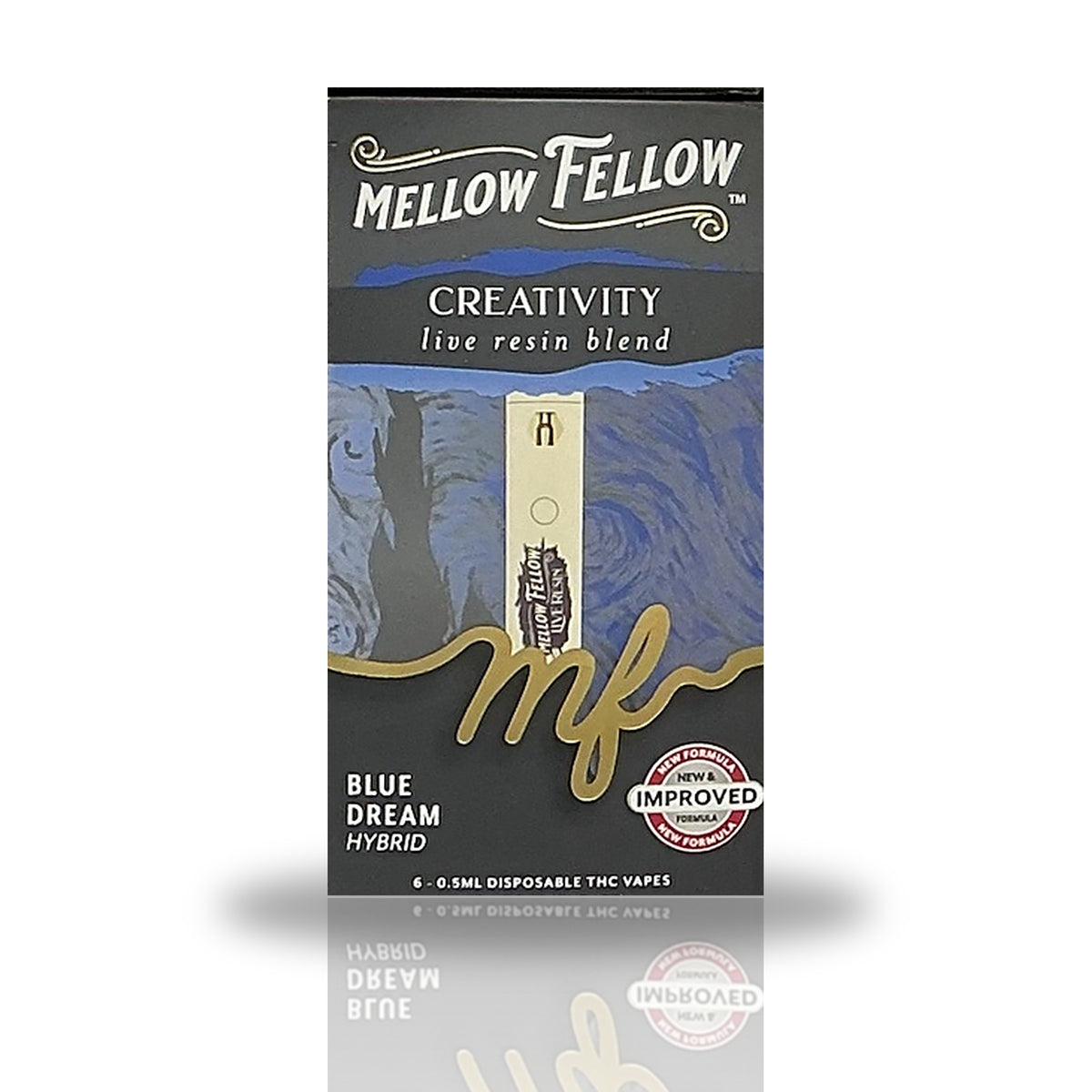 Mellow Fellow 0.5ML Live Resin Blend Disposable Vape - Blue Dream (Hybrid / Creativity)
