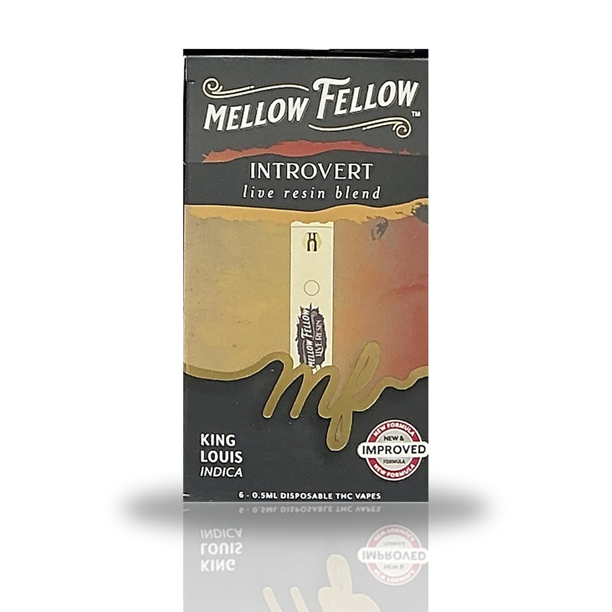 Mellow Fellow 0.5ML Live Resin Blend Disposable Vape - King Louis (Indica / Introvert)