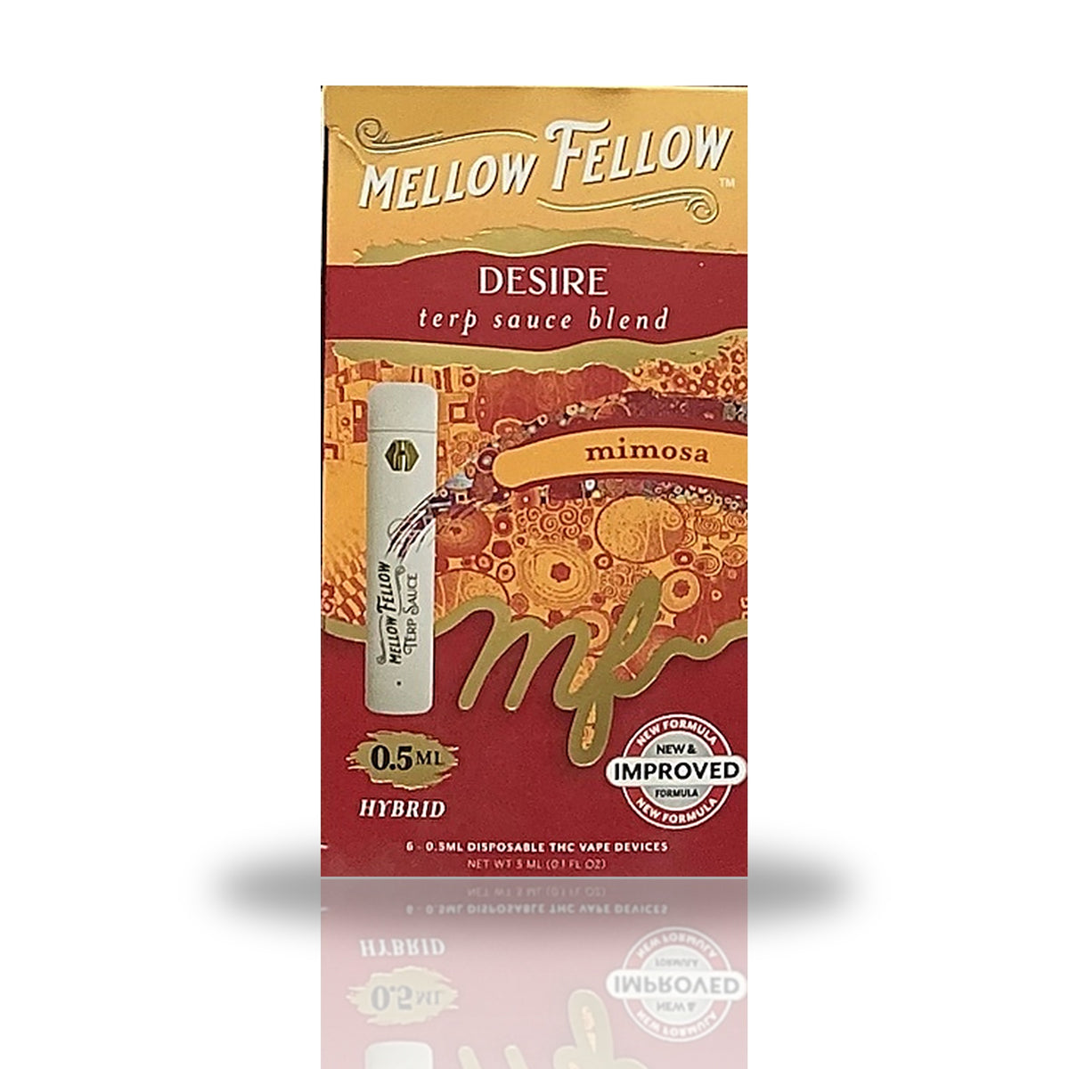 Mellow Fellow 0.5ML Terp Sauce Blend Disposable Vape - Mimosa (Hybrid / Desire)