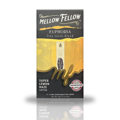 Mellow Fellow 0.5ML Live Resin Blend Disposable Vape - Super Lemon Haze (Sativa / Euphoria)