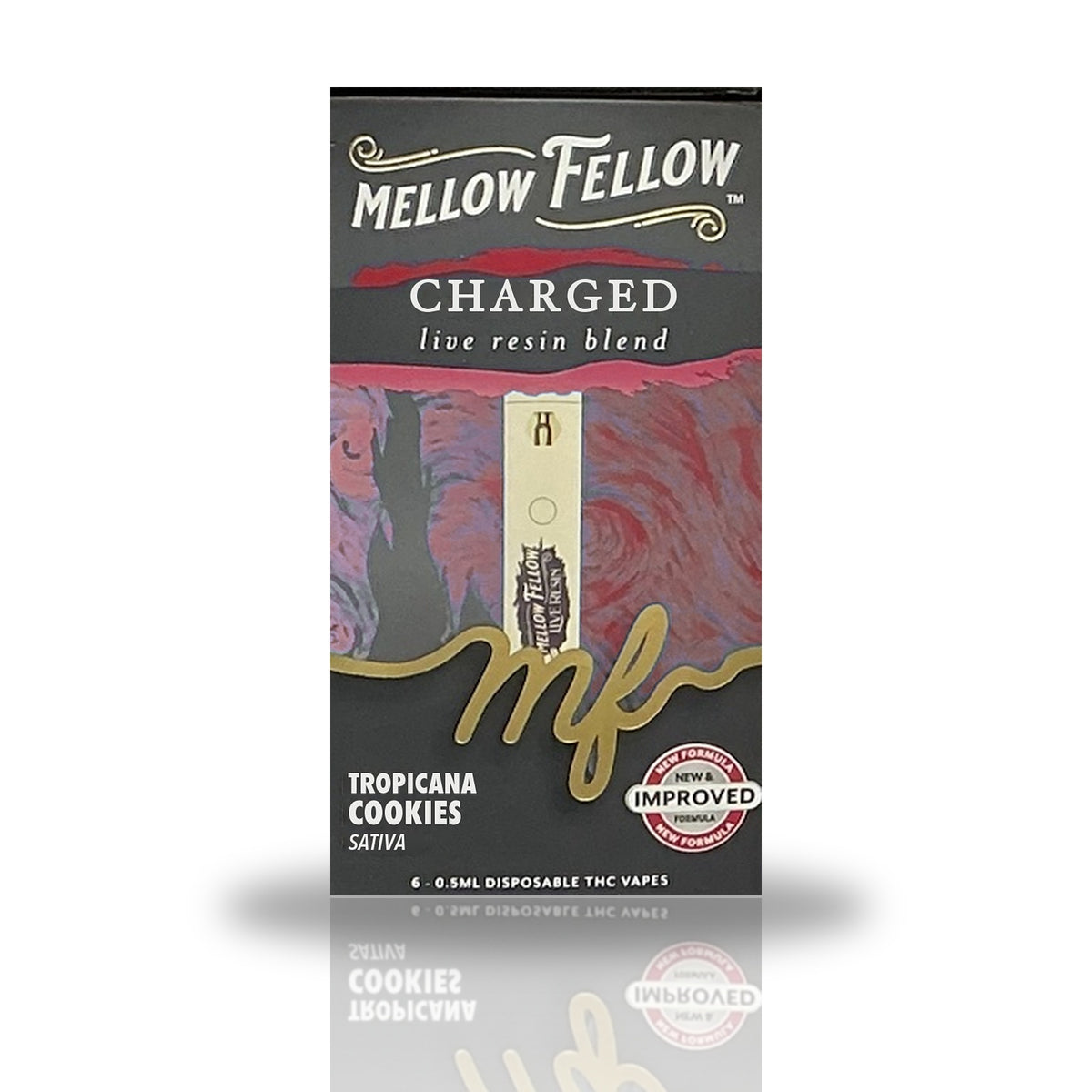 Mellow Fellow 0.5ML Live Resin Blend Disposable Vape - Tropicana Cookies (Sativa / Charged)