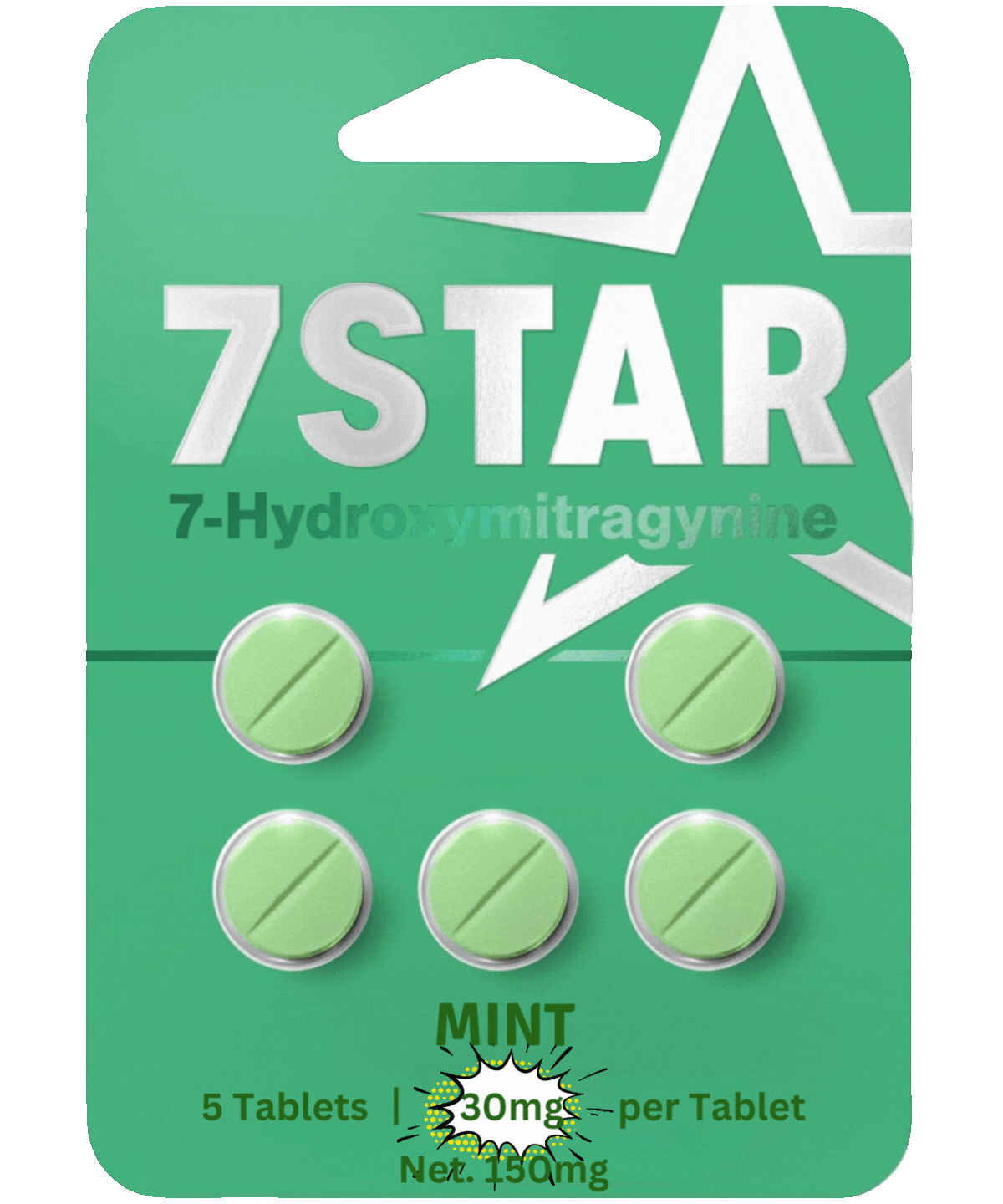 7Star 7-Hydroxymitragynine Extract Tablets 5ct - packaging