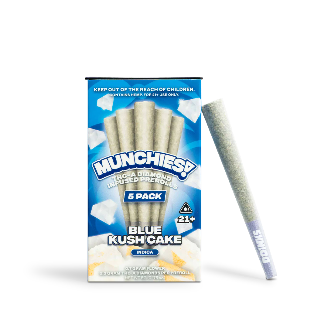 Munchies THC-A Diamond Infused Prerolls 5 Pack(5g)