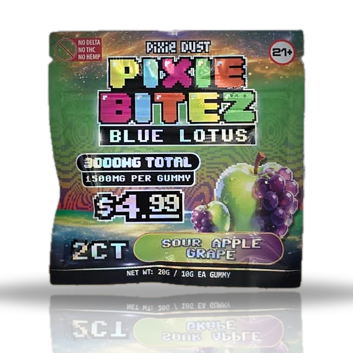 Pixie Dust Pixie Bitez Blue Lotus Gummies 3000MG 2ct - Sour Apple Grape