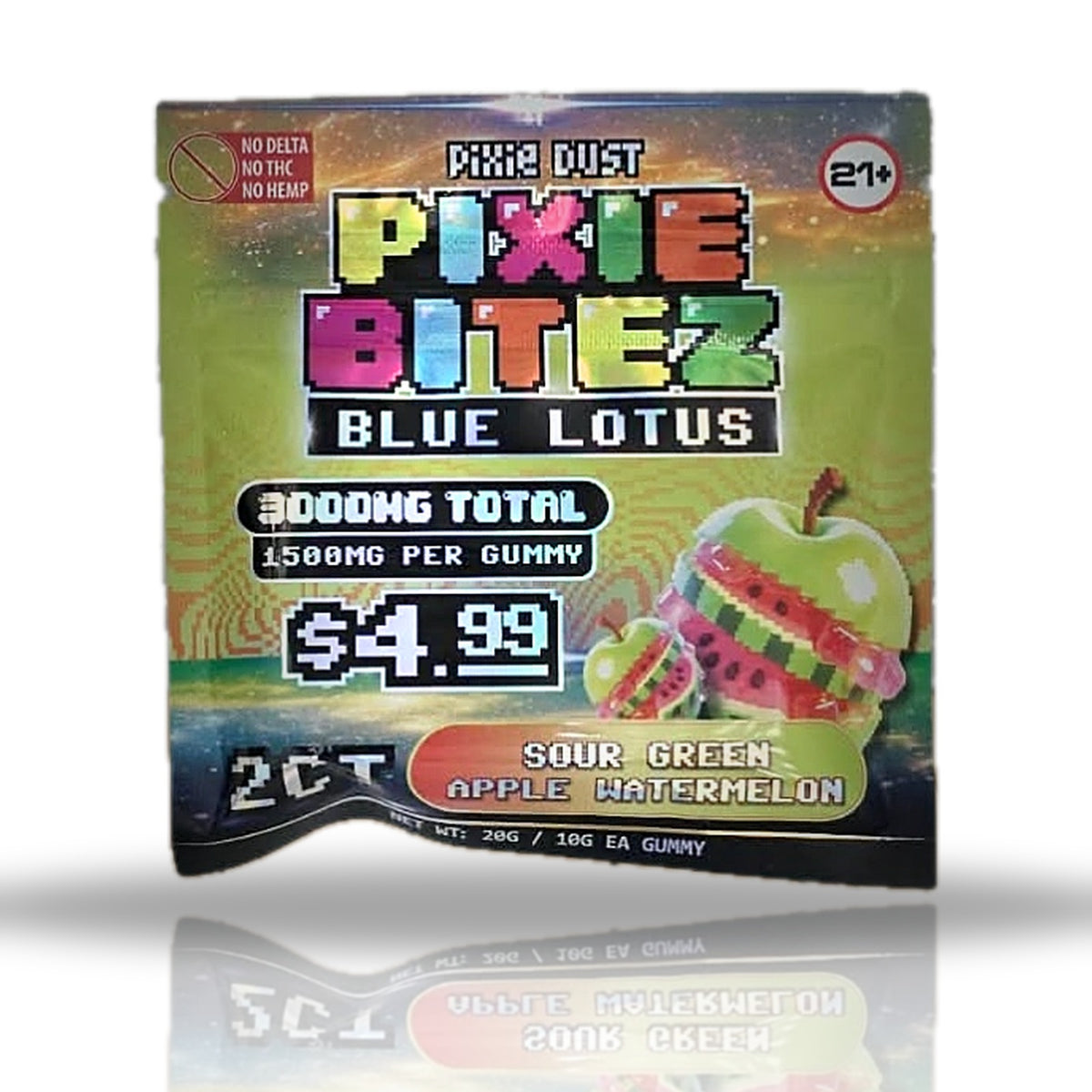 Pixie Dust Pixie Bitez Blue Lotus Gummies 3000MG 2ct - Sour Green Apple Watermelon