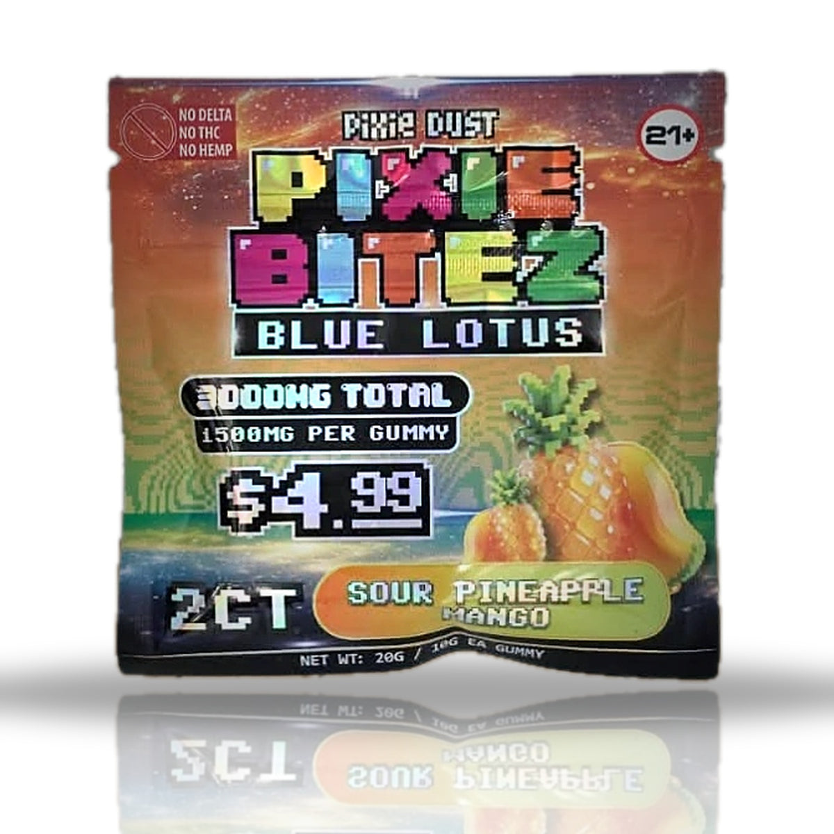 Pixie Dust Pixie Bitez Blue Lotus Gummies 3000MG 2ct - Sour Pineapple Mango