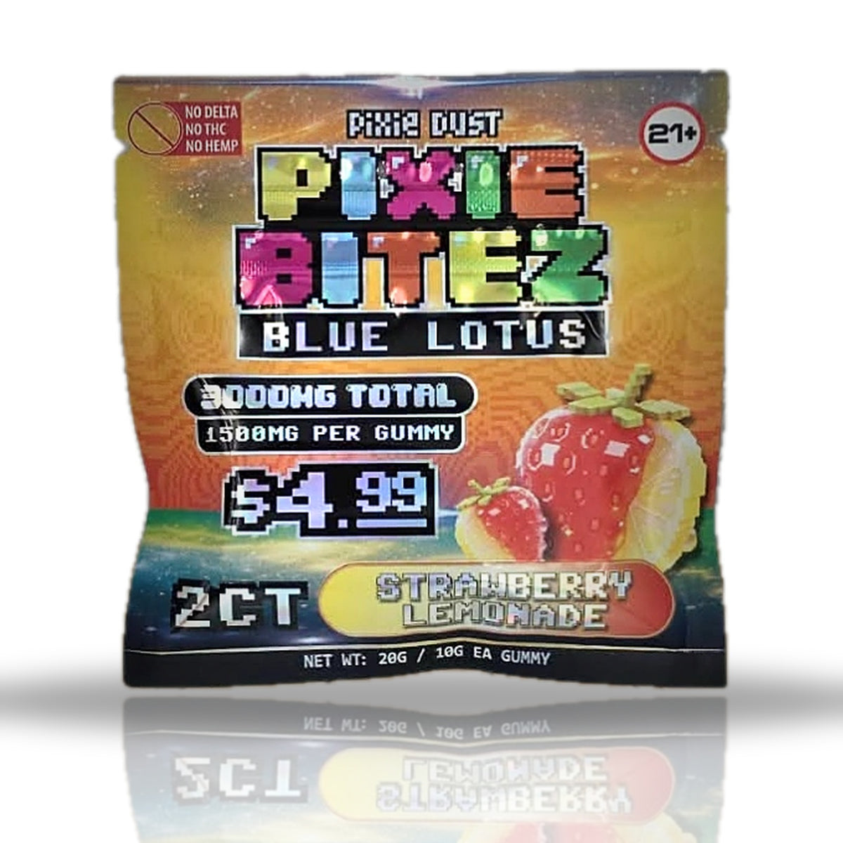 Pixie Dust Pixie Bitez Blue Lotus Gummies 3000MG 2ct - Strawberry Lemonade