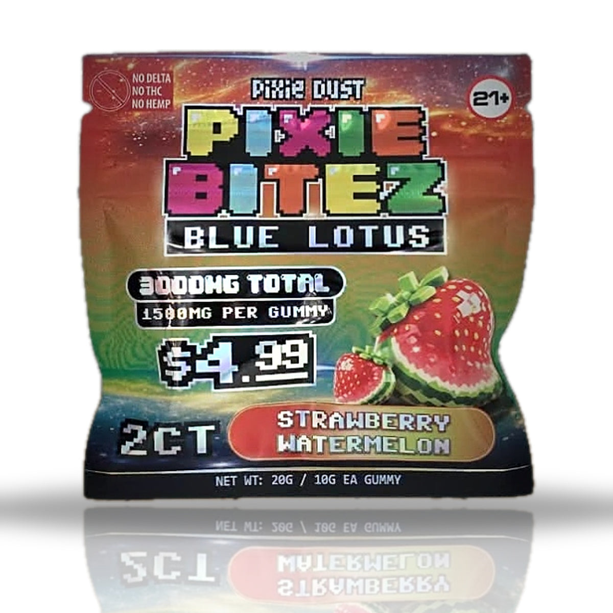 Pixie Dust Pixie Bitez Blue Lotus Gummies 3000MG 2ct - Strawberry Watermelon