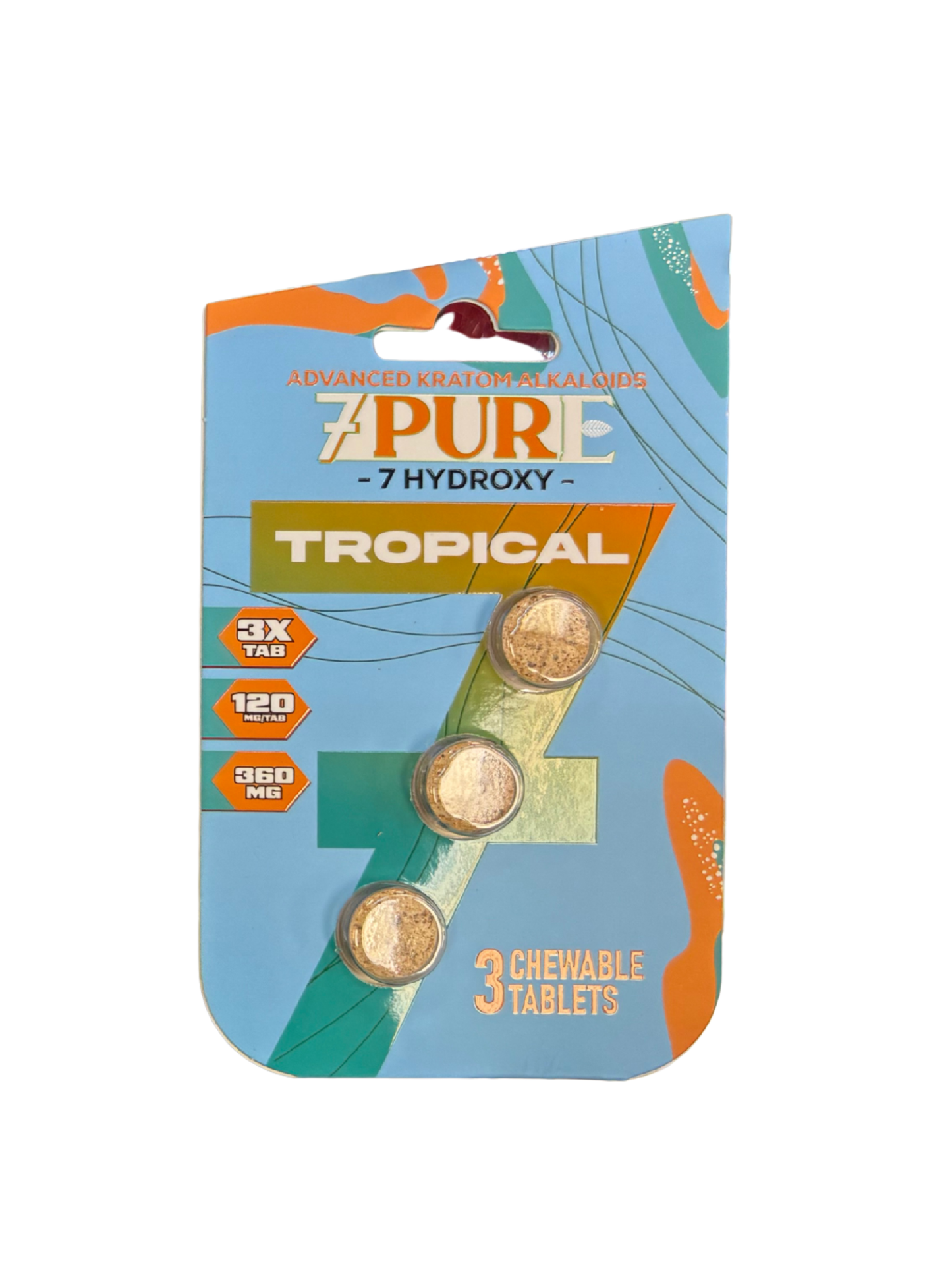 7PURE 7-Hydroxymitragynine 360Mg (3x 120Mg Tablets) - label and ingredients