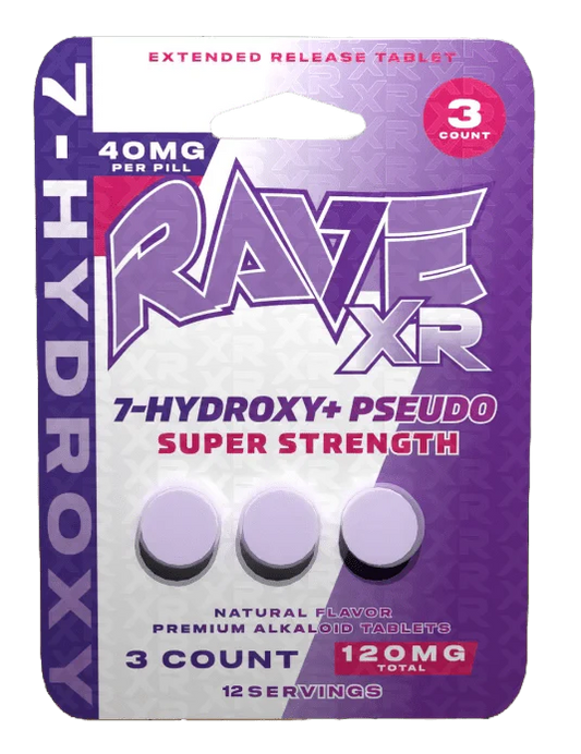 Rave 7-Hydroxymitragynine + Pseudo 3x40MG (120 MG Total)