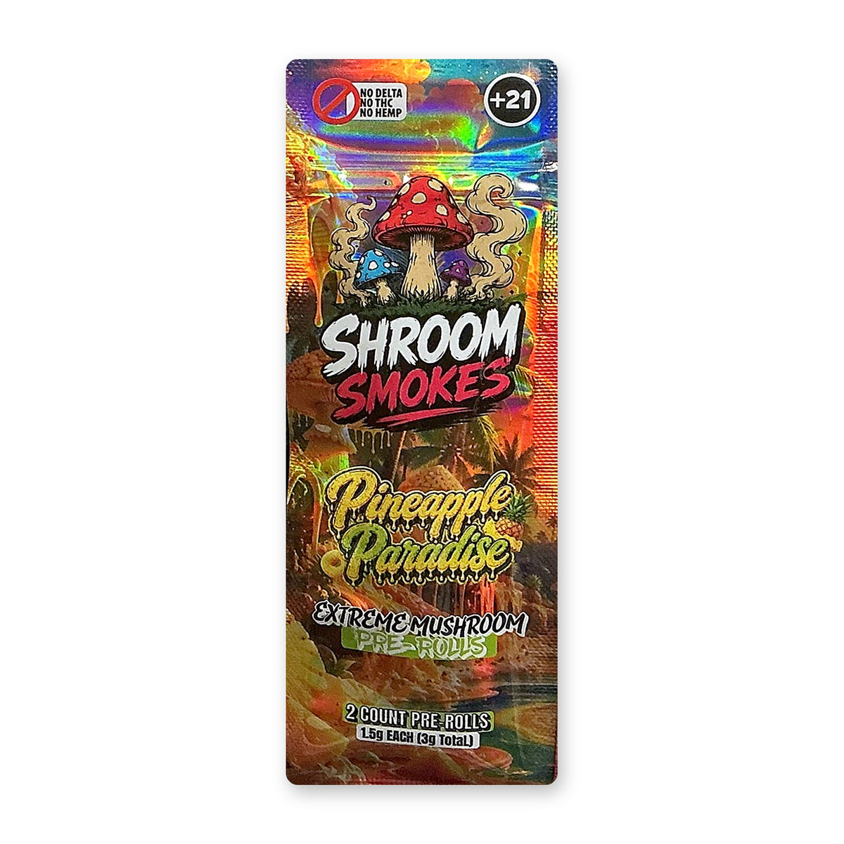 Shroom Smokes Extreme Mushroom Pre-Rolls Pineapple Paradise 2ct pouch