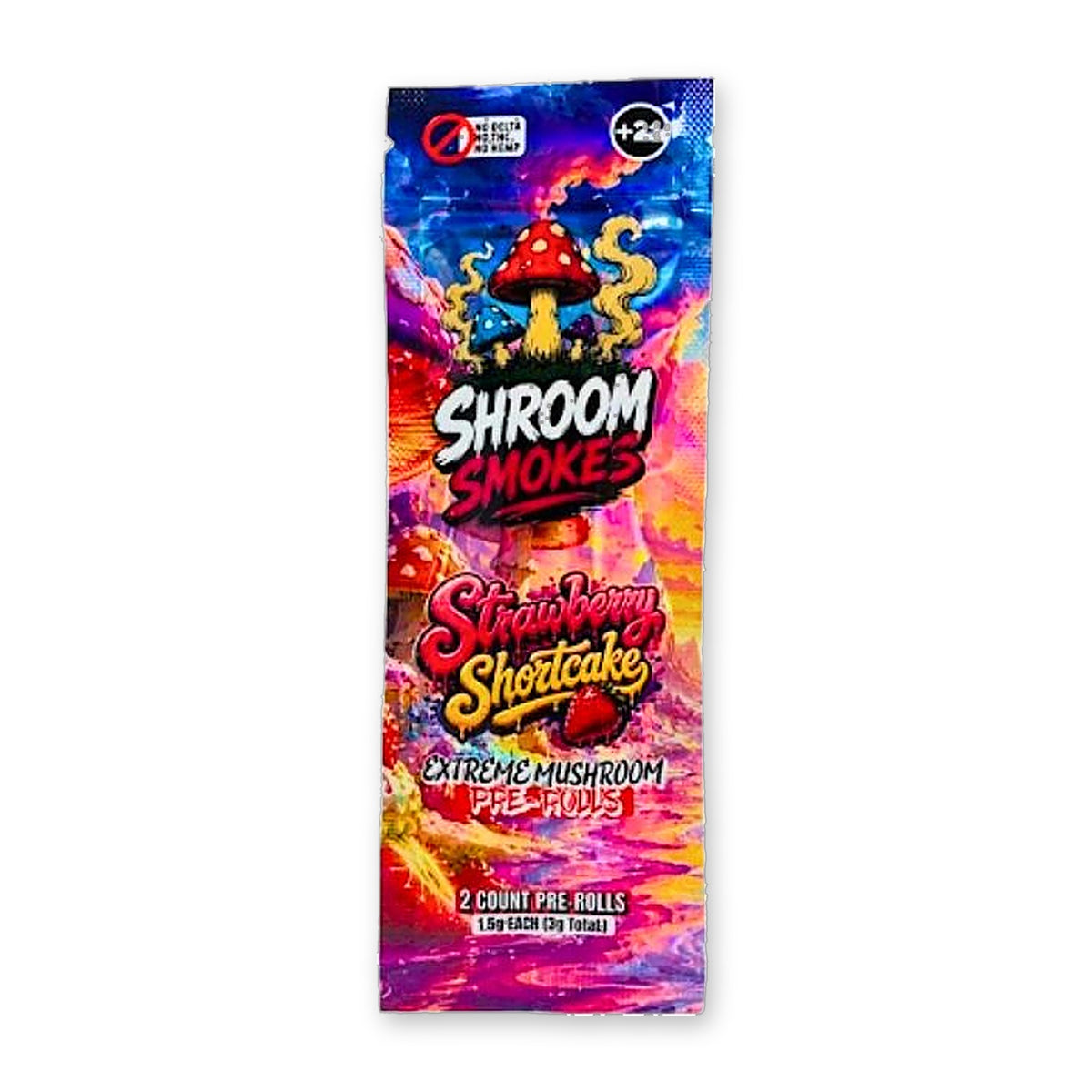 Shroom Smokes Extreme Mushroom Pre-Rolls Strawberry Shortcake 2ct pouch
