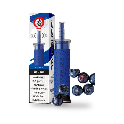 Blue Mist — box, device & flavor — Starbuzz 50K E-Hose