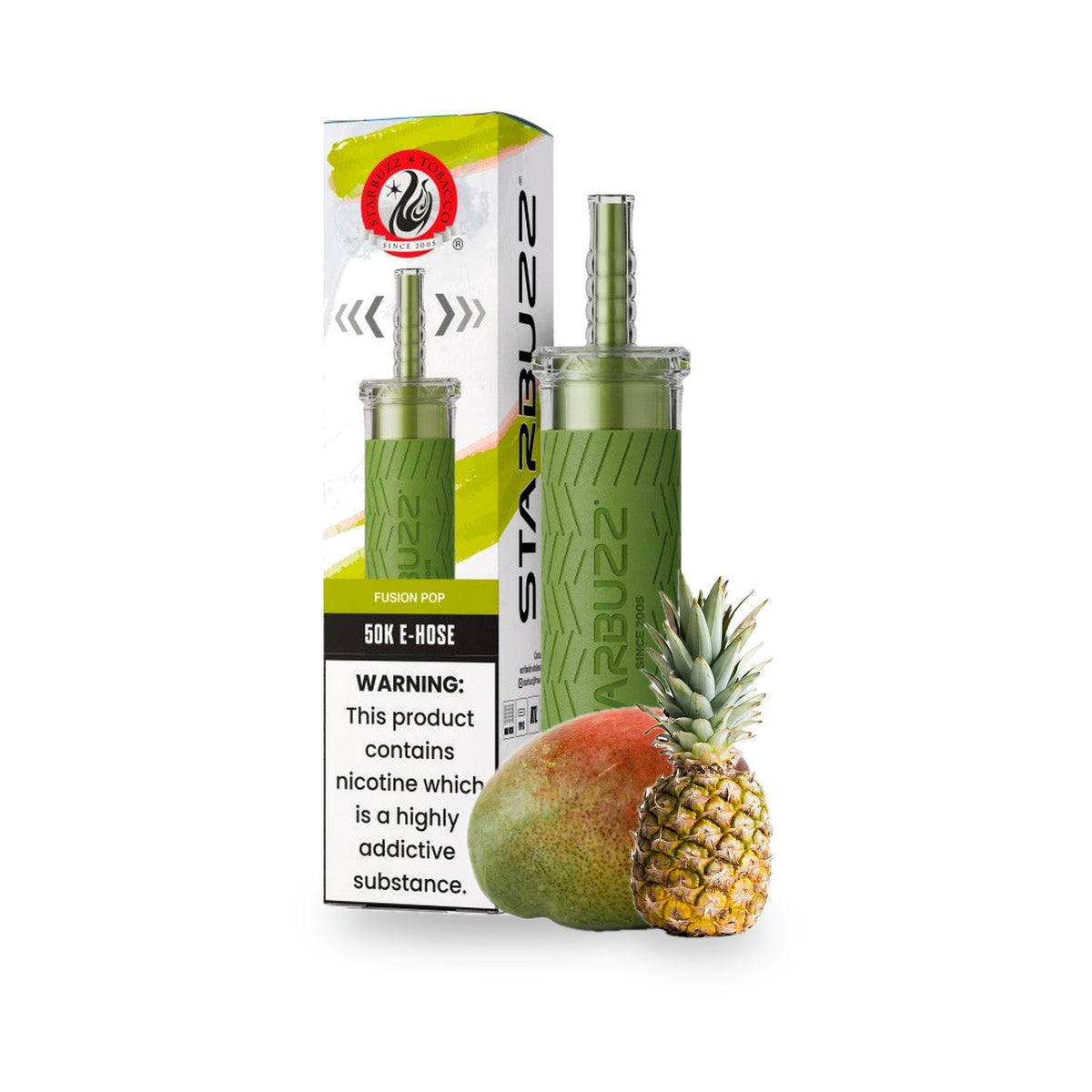 Fusion Pop — box, device & flavor — Starbuzz 50K E-Hose