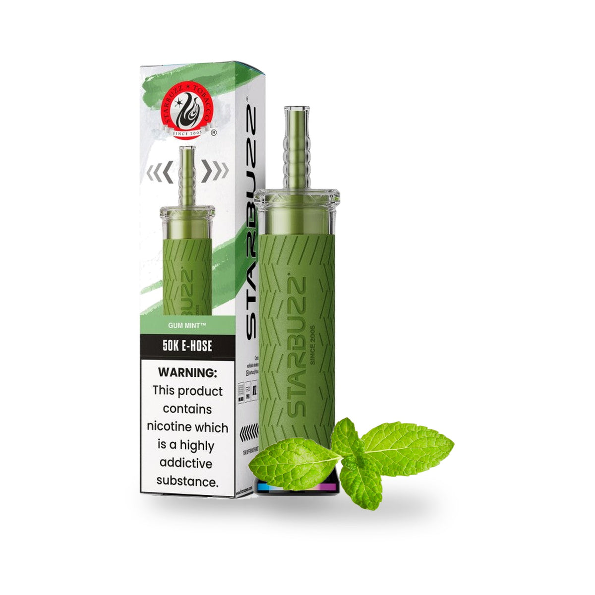 Gum Mint — box, device & flavor — Starbuzz 50K E-Hose