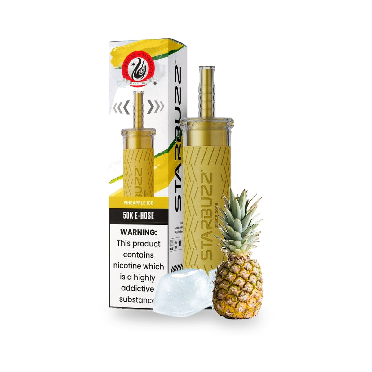 Pineapple Ice — box, device & flavor — Starbuzz 50K E-Hose
