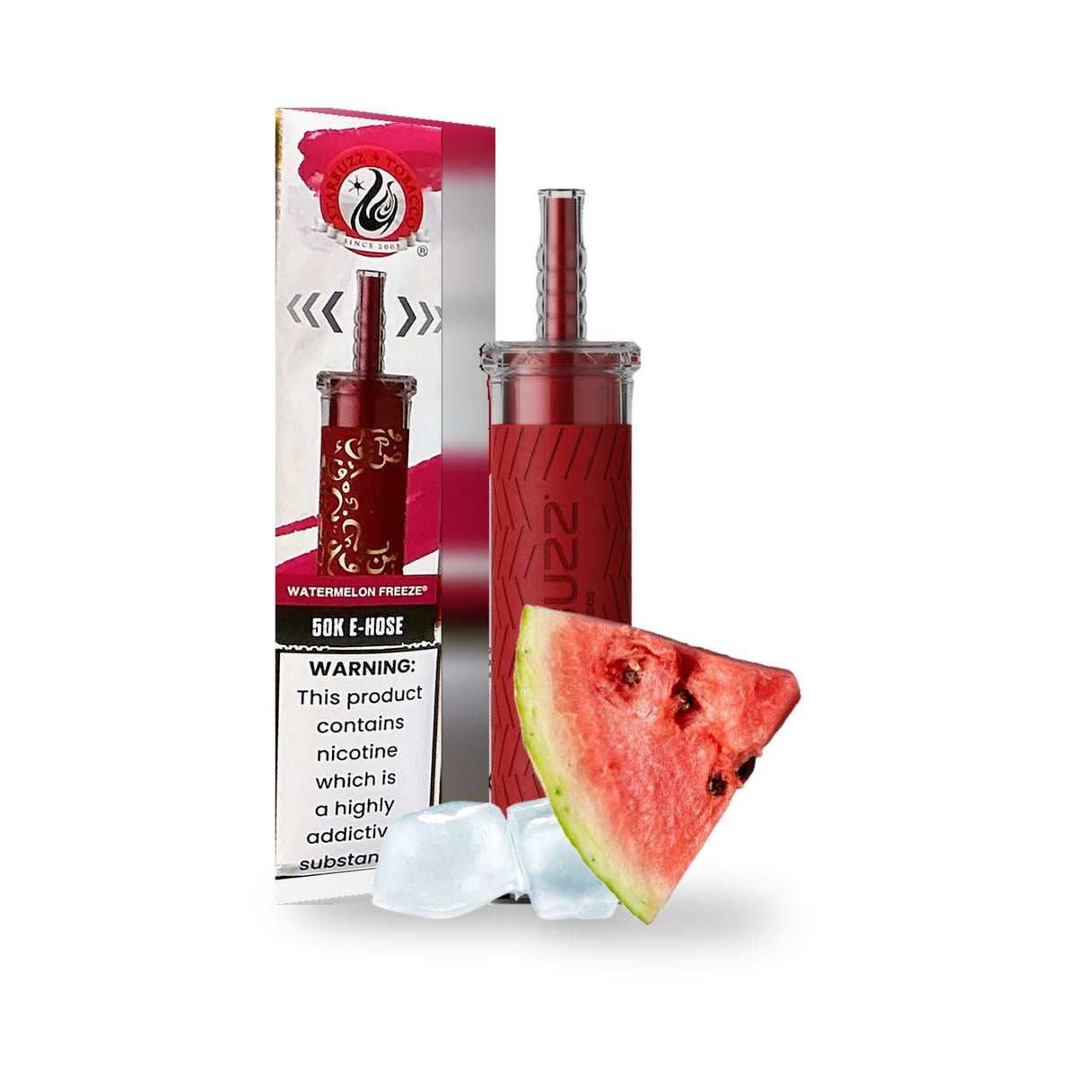 Watermelon Freeze — box, device & flavor — Starbuzz 50K E-Hose