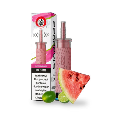 Watermelon Lime — box, device & flavor — Starbuzz 50K E-Hose