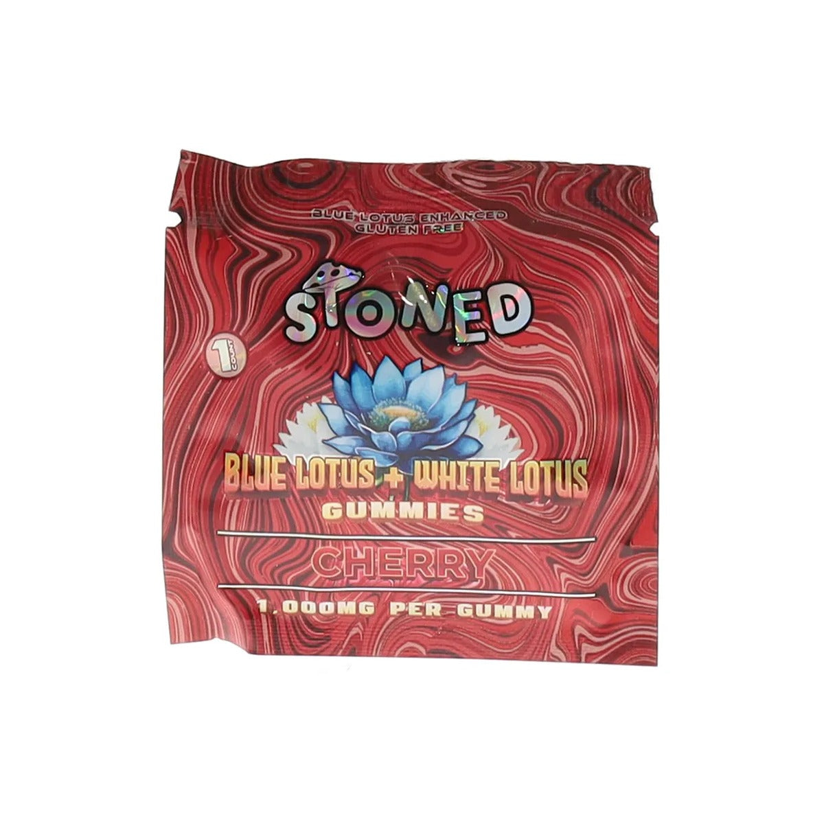 Stoned Blue Lotus + White Lotus Gummies 1ct bag, Cherry