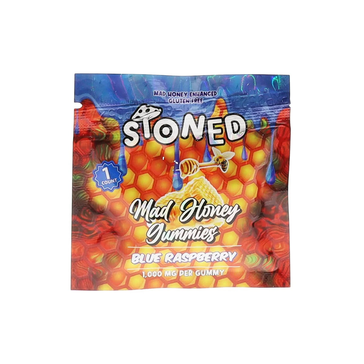 Stoned Mad Honey Gummies 1ct bag, Galaxy Razz