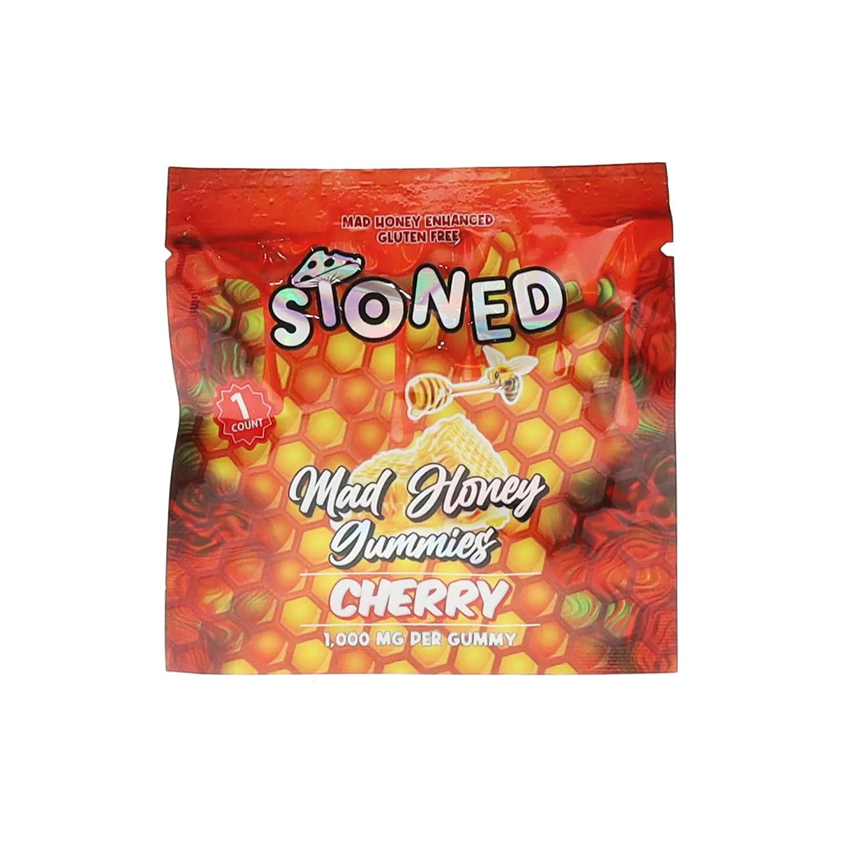 Stoned Mad Honey Gummies 1ct bag, Twisted Cherry