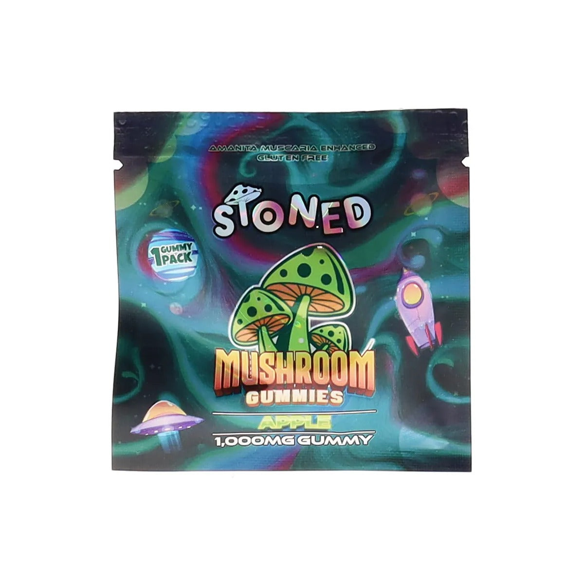 Stoned Mushroom Gummies 1ct bag, Apple