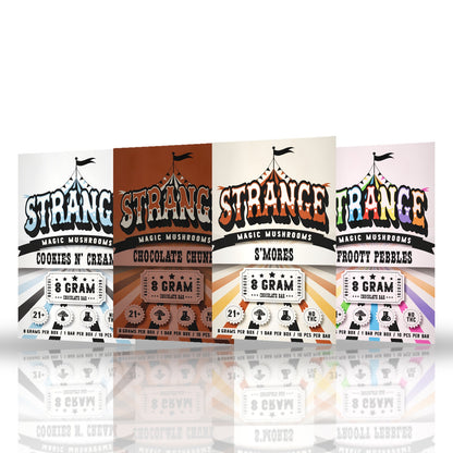 Strange Magic Mushrooms 8g Chocolate Bar - all four flavors