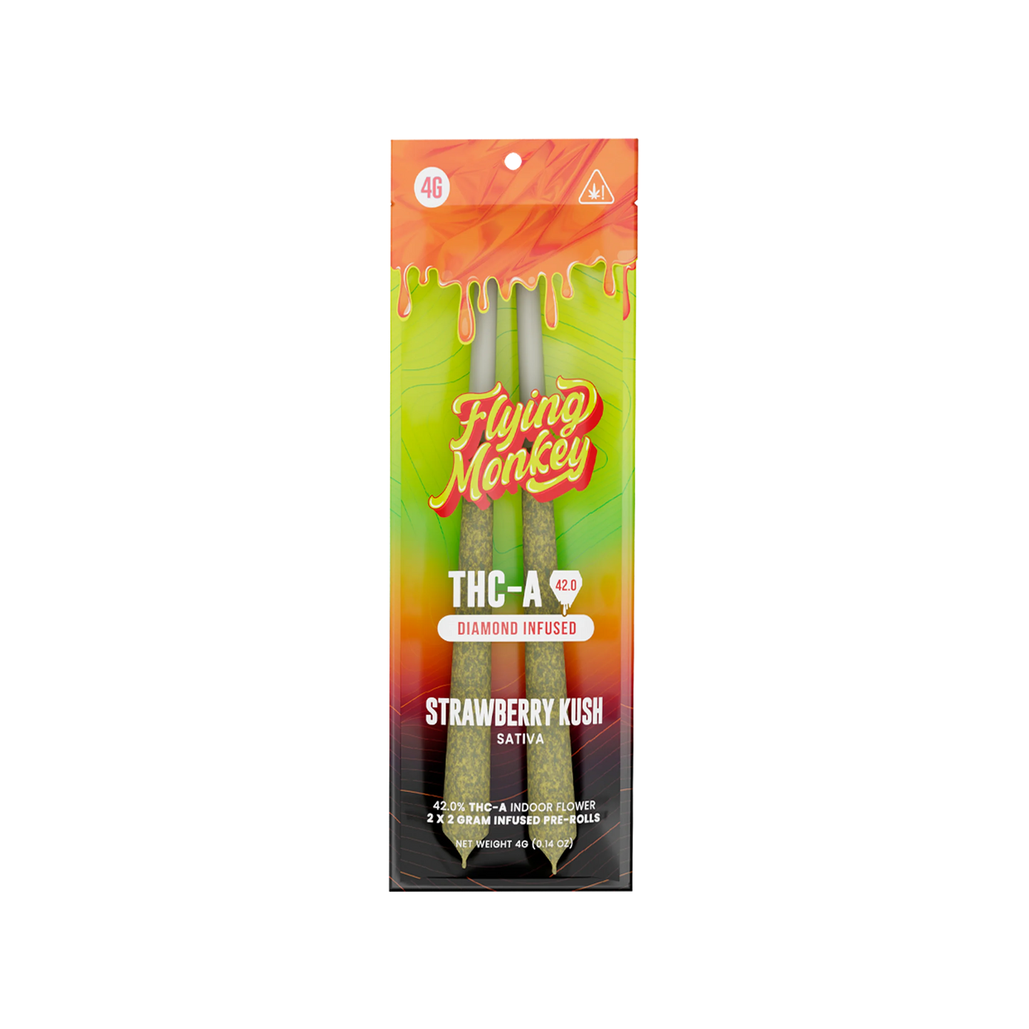 Flying Monkey 42.0 THC-A Diamond Infused Pre-Roll 2PK
