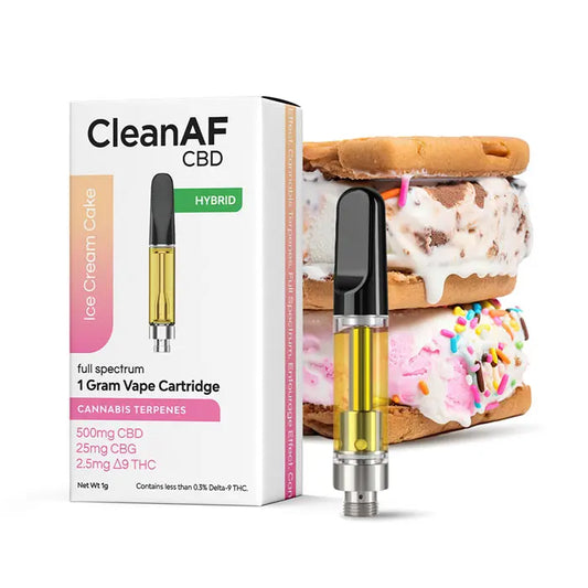 CleanAF CBD 1G Cart | 500mg CBD/25mg CBG/2.5mg D9