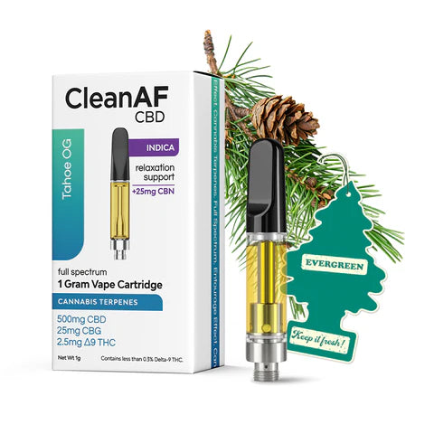 CleanAF CBD 1G Cart | 500mg CBD/25mg CBG/2.5mg D9