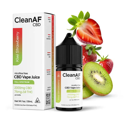 cleanaf thc vape juice get you high CBD Ultra Full Spectrum - Nicotine Free Silver Blueberry Watermelon RAZ TN9000 Flavors:White Peach Razz
