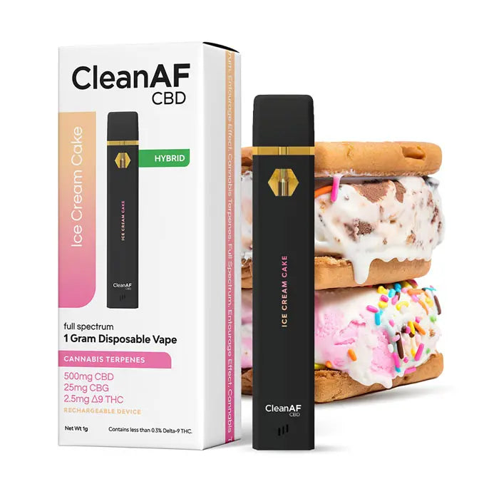 CleanAF CBD 1G Disposable Vape | 500mg CBD/25mg CBG/2.5mg D9