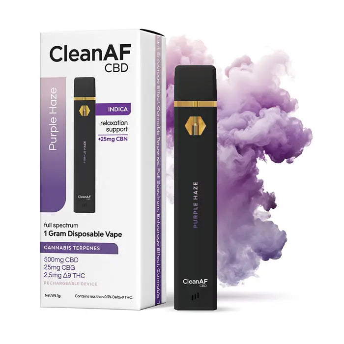 CleanAF CBD 1G Disposable Vape | 500mg CBD/25mg CBG/2.5mg D9