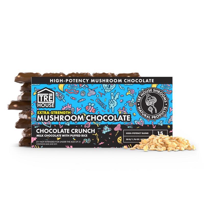 TRE House Extra-Strength Mushroom Chocolate Bar (15 Squares) - Chocolate Crunch