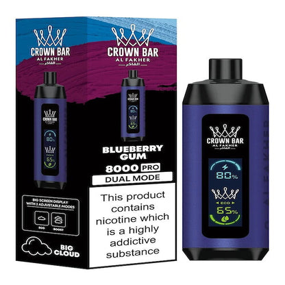 Al Fakher Crown Bar 9000 Blueberry Gum packaging