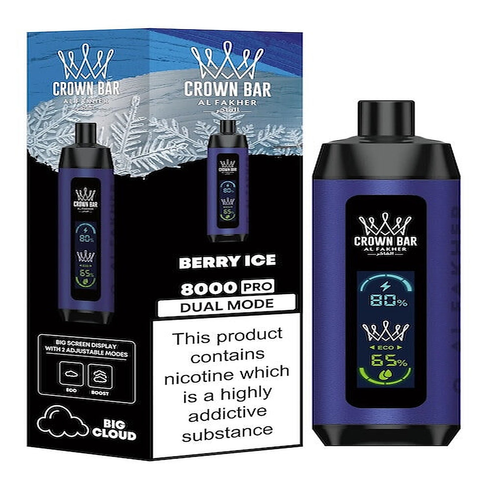 Al Fakher Crown Bar 9000 Berry Mint packaging