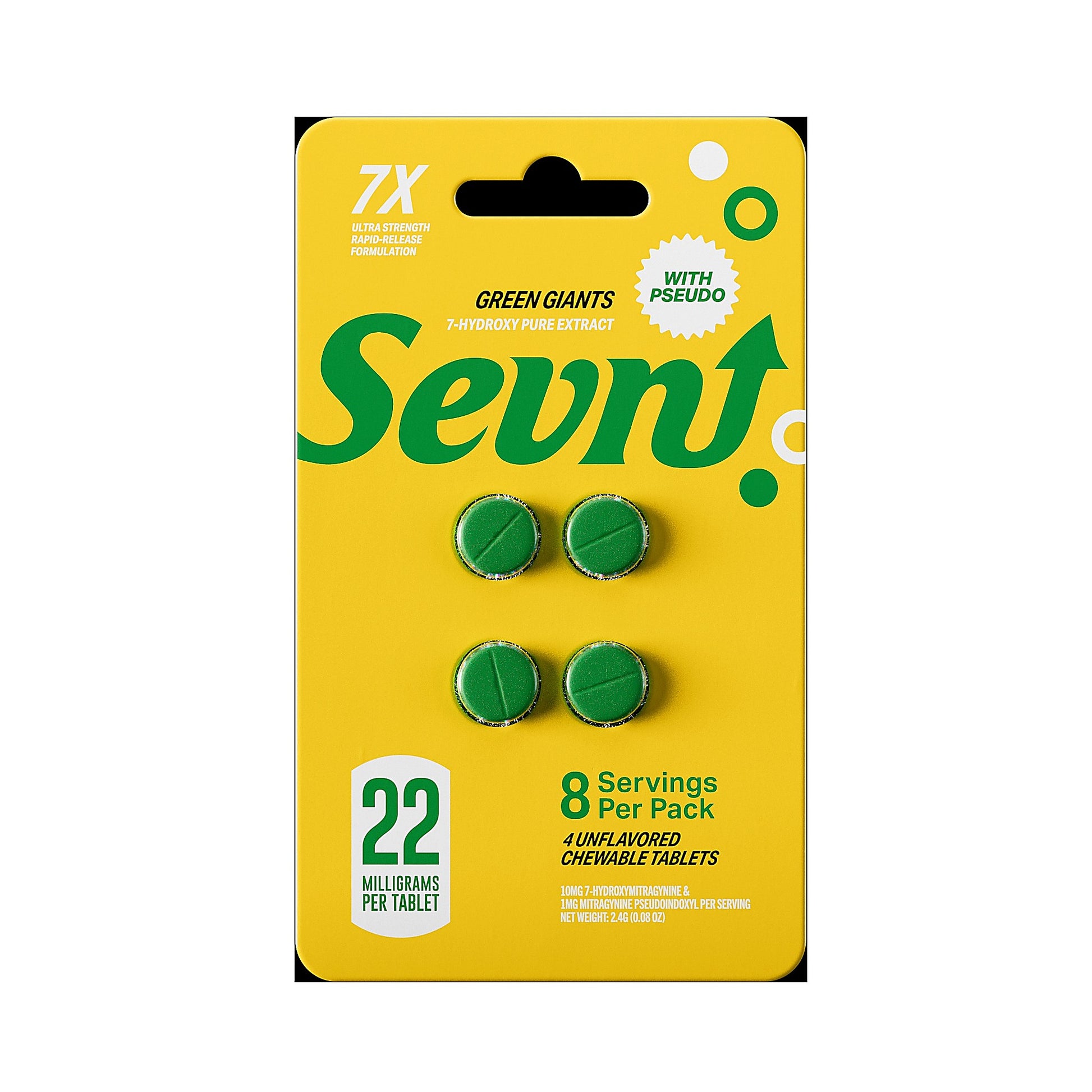 SEVN 22MG 7-OH + Psuedo Rapid Release 4 Count - Close-Up View