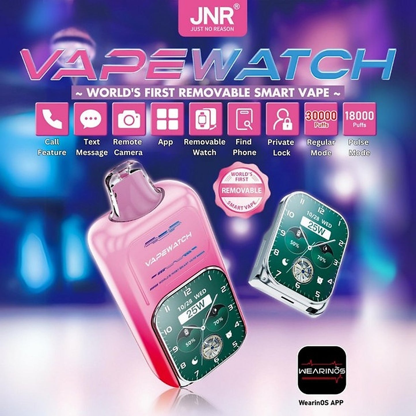 JNR VapeWatch 30k Puffs - Close-Up View