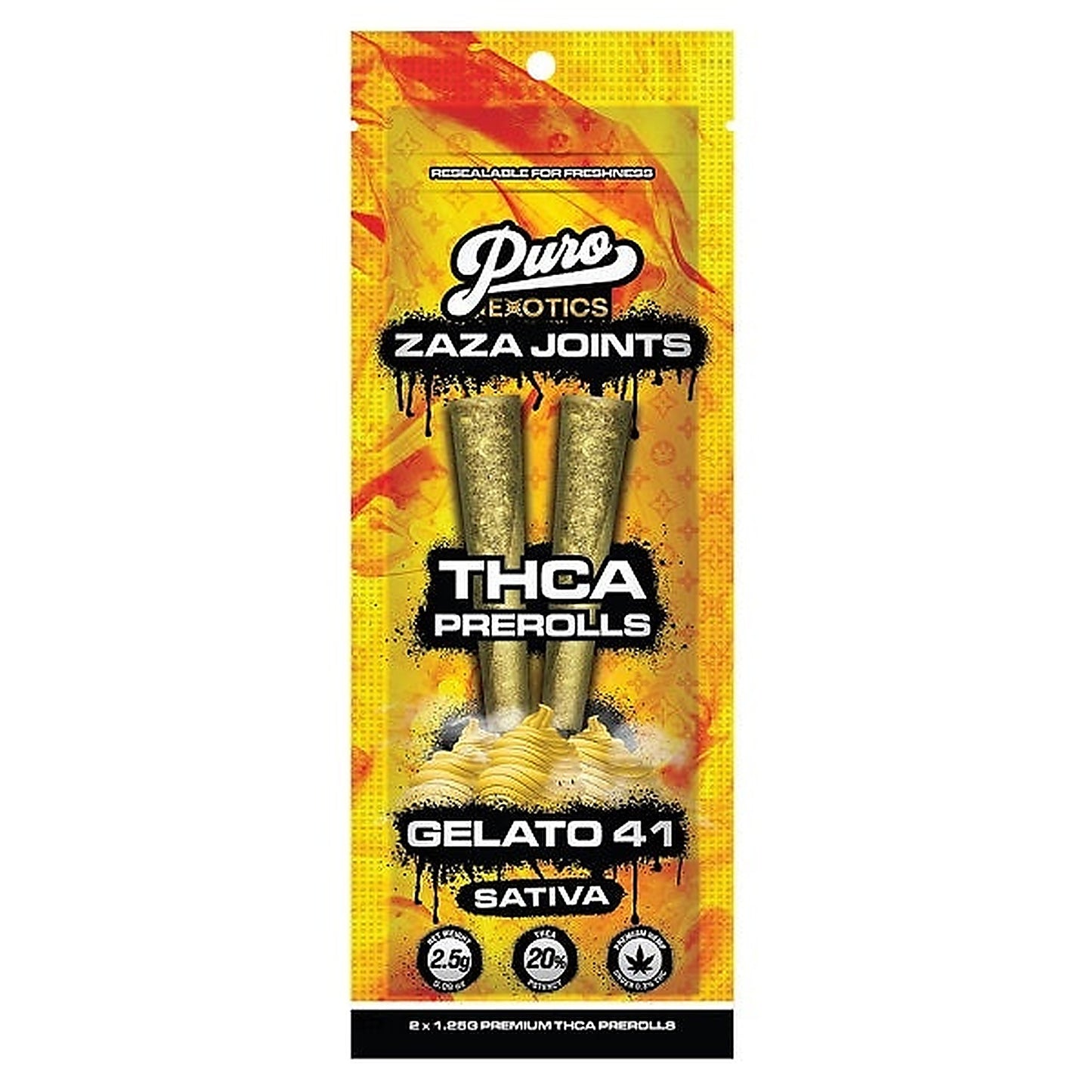 Puro Exotics ZaZa Joints THCA Prerolls - Close-Up View